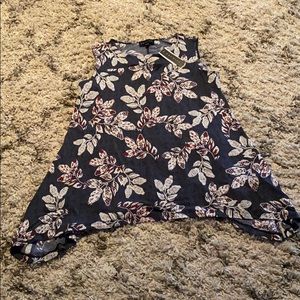 Floral Print Sleeveless Shirt